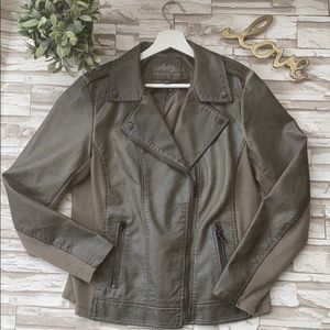 Sebby Olive Green Leather Jacket